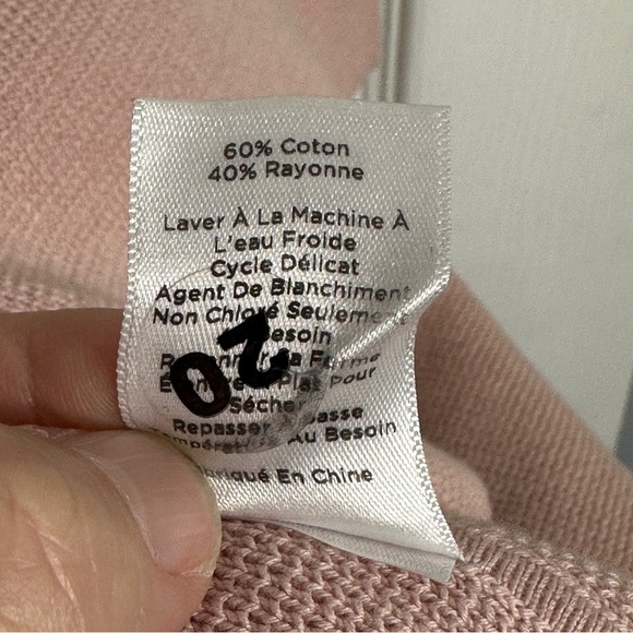 Talbots size small blush colored button up sweater, cotton/rayon, spring, layer - Picture 8 of 11